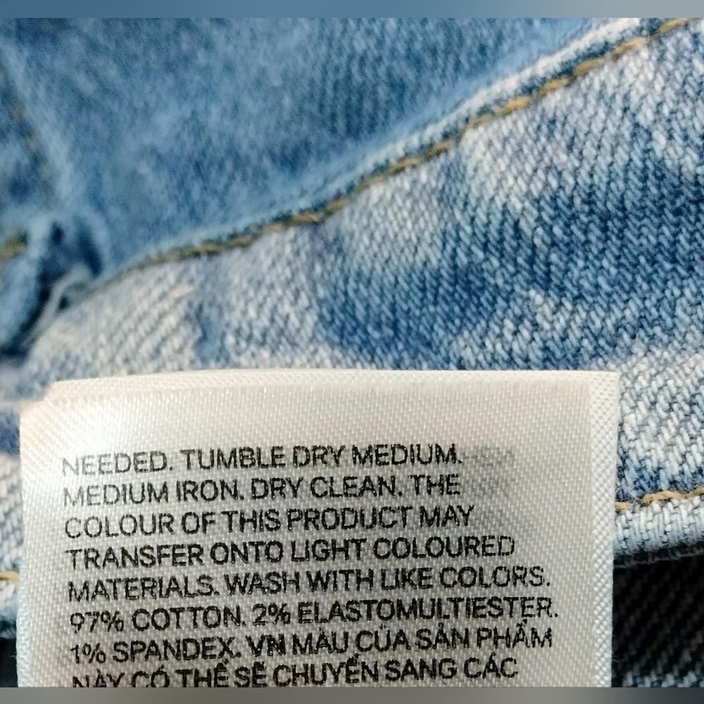 H&M High Rise Wide Leg Jeans Light Wash Denim Size 6 Straight Relaxed Fit - Picture 6 of 6